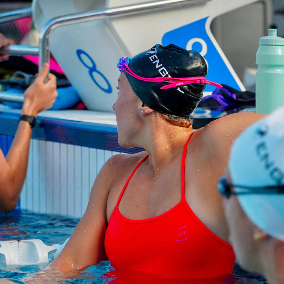 Engine Solid Silicone Swim Cap - Black