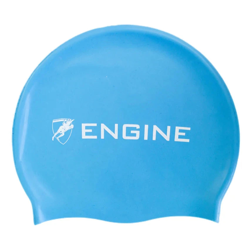 Engine Solid Silicone Swim Cap - Blue
