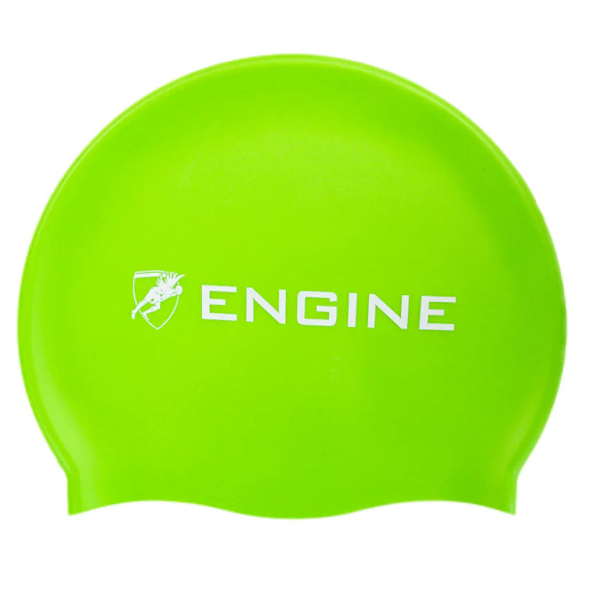 Engine Solid Silicone Swim Cap - Green
