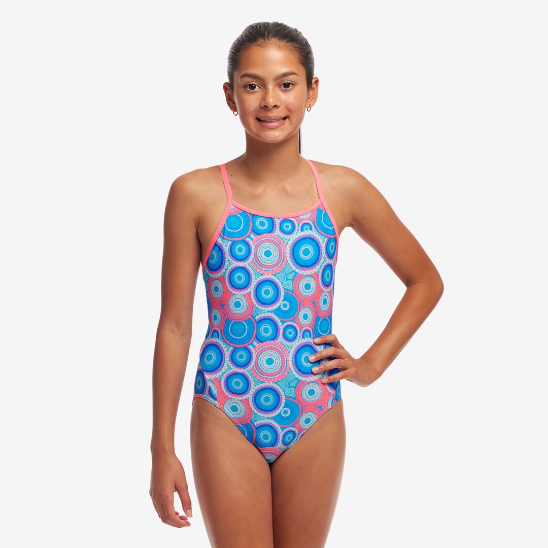 Funkita Diamond Back One Piece - Bundjalung Blue (Girl's)